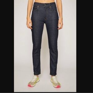 NWT Acne Studios Melk Jeans Size 26 Indigo Blue Straight Leg Tapered Raw Denim